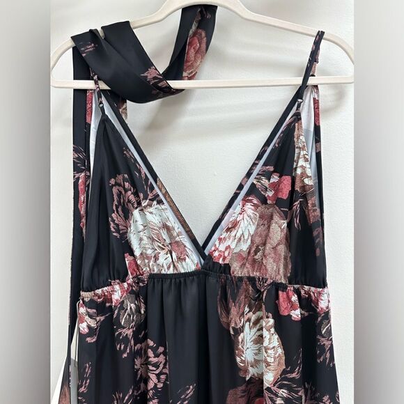 Tularosa Dusk Vintage Maxi Dress Floral Side Slit L - Picture 5 of 8